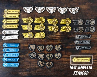Riftbound TCG Token Set - Double-Sided Wooden Modifiers, Keywords & Damage Trackers | New Empowered included