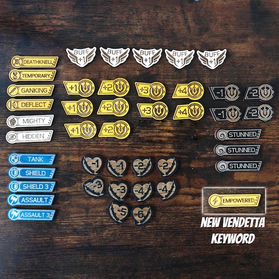 Riftbound TCG Token Set - Double-Sided Wooden Modifiers, Keywords & Damage Trackers | New Empowered included