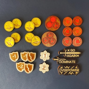 Flesh and Blood TKG Token Set - Holz Modifikatoren und Tracker für F&B