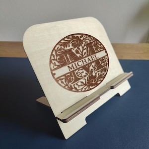Personalized Tablet Stand - Custom iPad, Tablet or Cookbook Holder