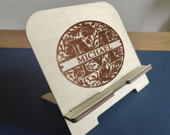 Personalized Tablet Stand - Custom iPad, Tablet or Cookbook Holder