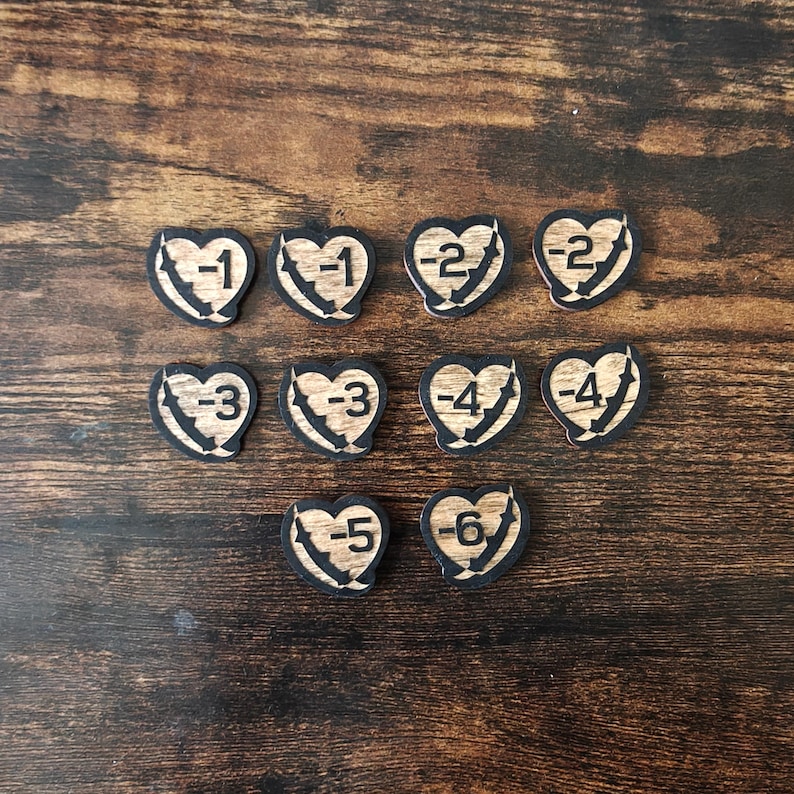 Riftbound TCG Token Set - Double-Sided Wooden Modifiers, Keywords & Damage Trackers