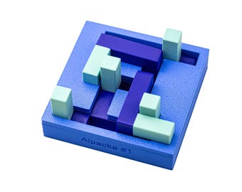 3D Printed Brain Teaser Puzzle • Alpacka Packing Puzzle for Adults