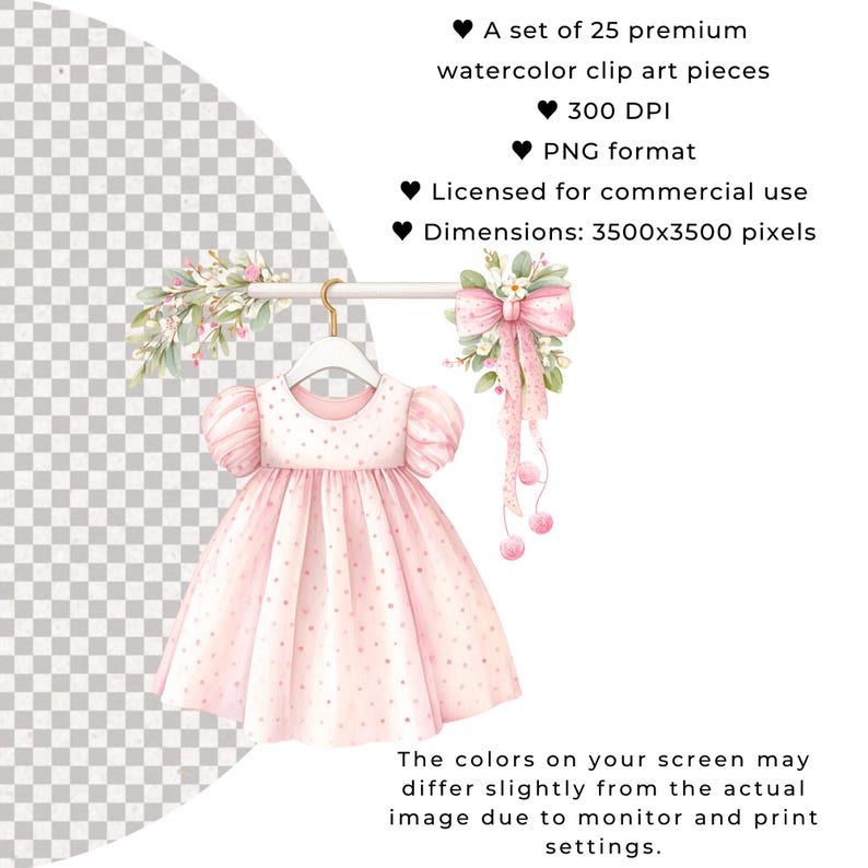 Baby Girl Clipart Set , Pink Baby Shower PNG, Commercial Use - Etsy