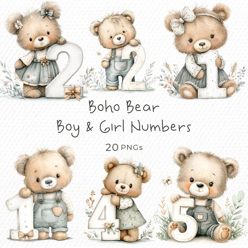 Teddy Numbers - Etsy UK