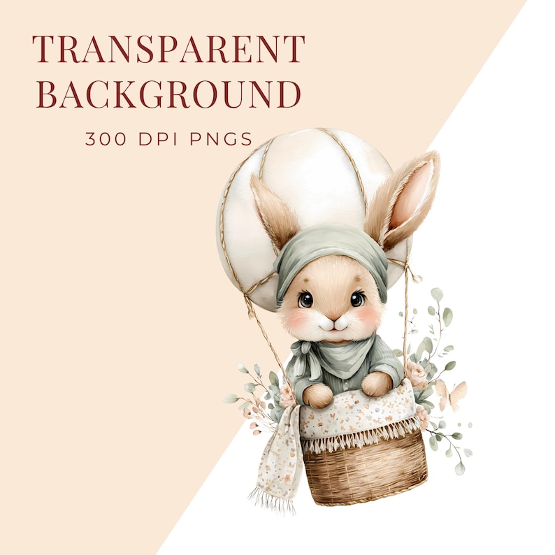 Boho Baby Animal Clipart – Neutral Watercolor Woodland Critters PNG ...