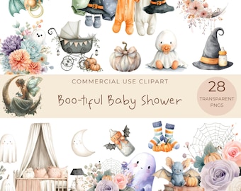 Halloween Baby Clipart Set | Spooky Nursery PNGs (Digital Download)