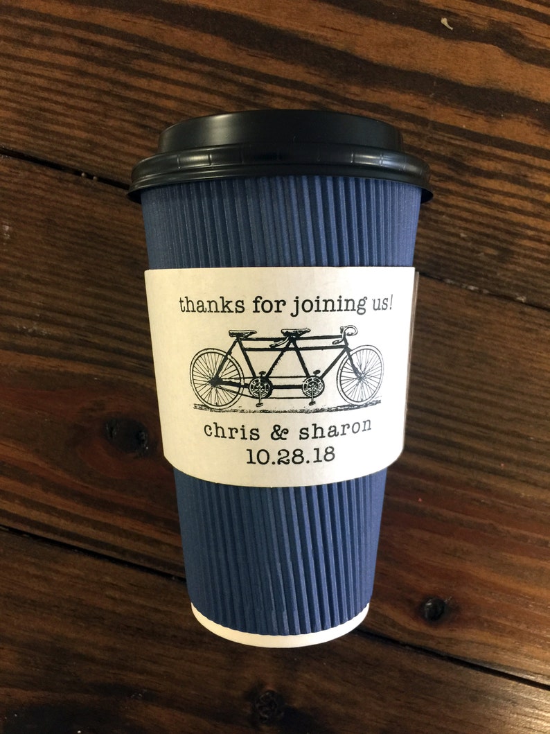 Personalized Custom Printed White Coffee Sleeves 12 Oz. Navy Etsy