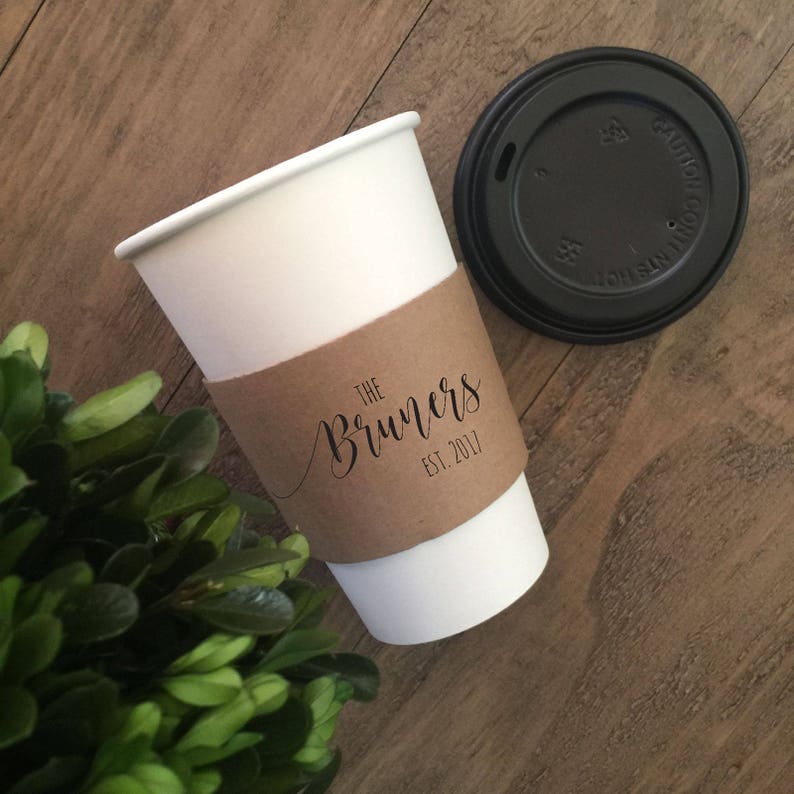 Wedding Personalized Custom Printed Coffee Sleeves Etsy