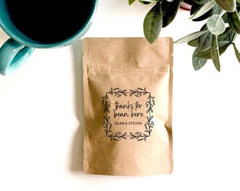 Custom Printed Coffee Favor Pouch – Natural Kraft, Resealable