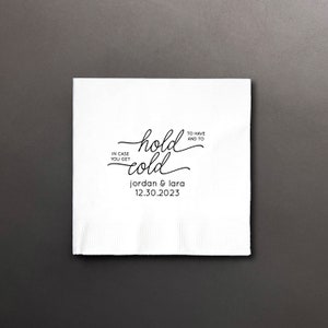 Cotton and Paper Napkins - Personalized Custom Napkins - Wedding Birthday Baby Shower - Beverage or Cocktail Size - FREE U.S. Shipping to have and to hold