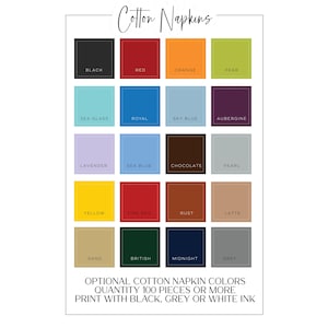 Cotton and Paper Napkins - Personalized Custom Napkins - Wedding Birthday Baby Shower - Beverage or Cocktail Size - FREE U.S. Shipping image 10