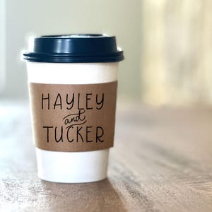 Custom Custom Sleeve - Natural Brown or White Kraft Coffee Sleeves or Sleeves Cups & Lids - Your Design Choice and Customization