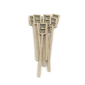 Coffee or Cocktail Sticks Drink Stir Sticks Cupcake Picks Wedding Themed and Ready to Ship FREE U. S. SHIPPING image 4