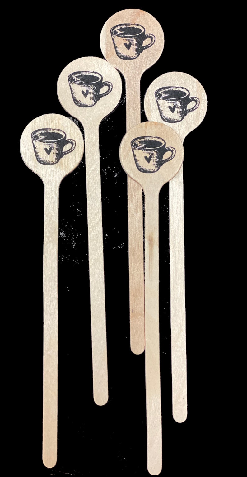 Coffee or Cocktail Sticks Drink Stir Sticks Cupcake Picks Wedding Themed and Ready to Ship FREE U. S. SHIPPING image 6