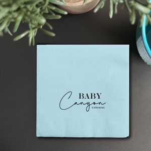 Cotton and Paper Napkins - Personalized Custom Napkins - Wedding Birthday Baby Shower - Beverage or Cocktail Size - FREE U.S. Shipping baby canyon