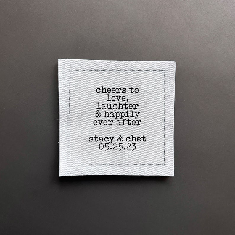 Cotton and Paper Napkins - Personalized Custom Napkins - Wedding Birthday Baby Shower - Beverage or Cocktail Size - FREE U.S. Shipping cheers to love