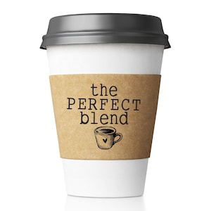 Maniche per caffè stampate spedizione rapida O tazze bianche, maniche marroni, coperchi neri - Maniche marroni o bianche - spedizione gratuita negli Stati Uniti