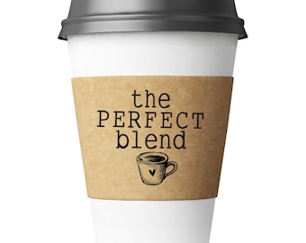 Printed Coffee Sleeves Quick Ship OR White Cups, Brown Sleeves, Black Lids - Brown or White Sleeves - Free U.S. Shipping