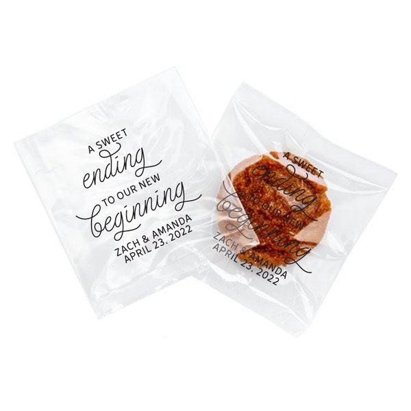 Personalized Clear Heat Sealable Bags - CUSTOM - Favors or Packaging - Coffee Beans, Cookies, Marshmallows - Free U.S. Shipping