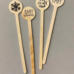 Coffee or Cocktail Sticks Drink Stir Sticks Cupcake Picks Wedding Themed and Ready to Ship FREE U. S. SHIPPING image 7