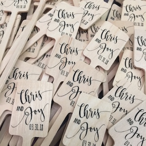 Wooden Drink Stirrers, Coffee Stirrers or Cupcake Picks Personalized for Weddings or Events - Custom Text or Graphic - Font Choice