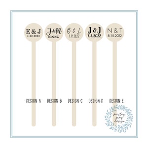 Personalized Wooden Drink Stirrers, Coffee Stirrers or Cupcake Picks - Custom Text or Graphic - Font Choice