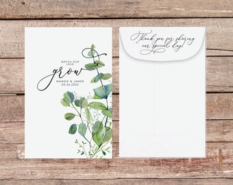 Custom Full Color Personalized Seed Packets - Wedding Favors - Custom Text or Graphic - Assembled - FREE U. S. SHIPPING