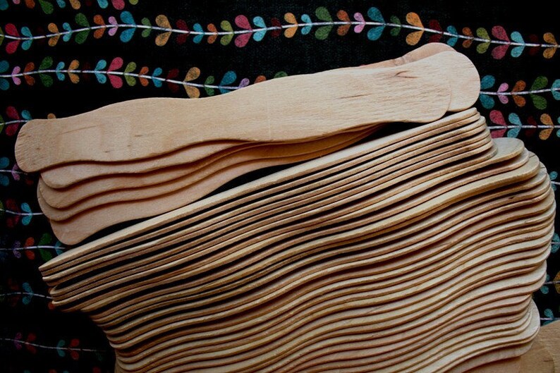 Wavy Wooden Fan Handles DIY Wedding or Party Fan Sticks Etsy