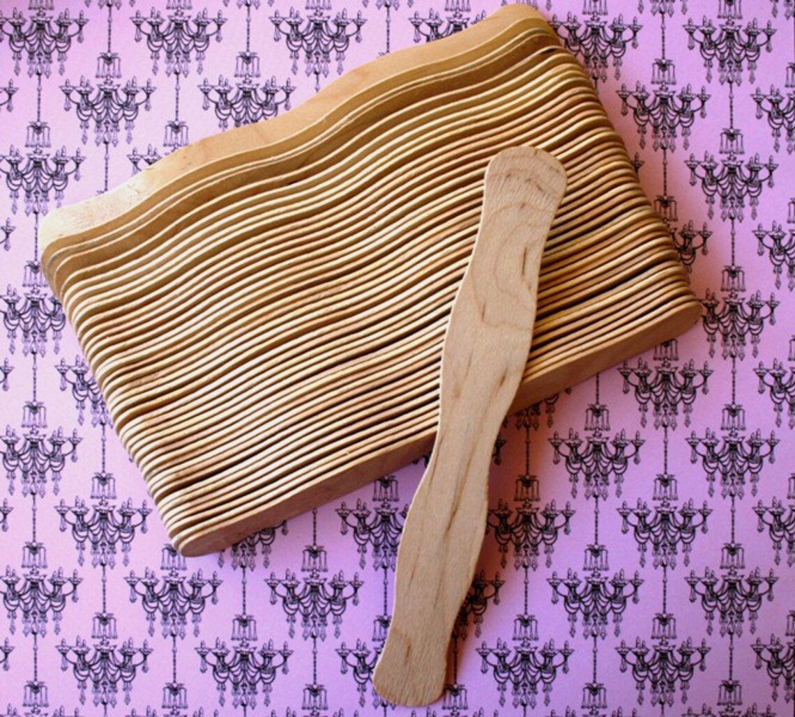 Wavy Wooden Fan Handles DIY Wedding or Party Fan Sticks Etsy