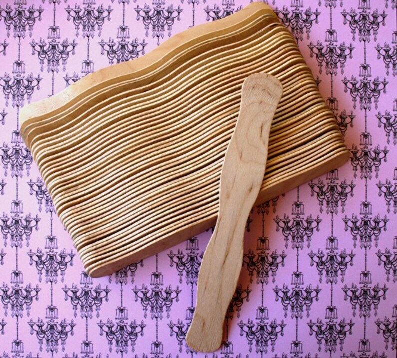 Wavy Wooden Fan Handles DIY Wedding or Party Fan Sticks Etsy