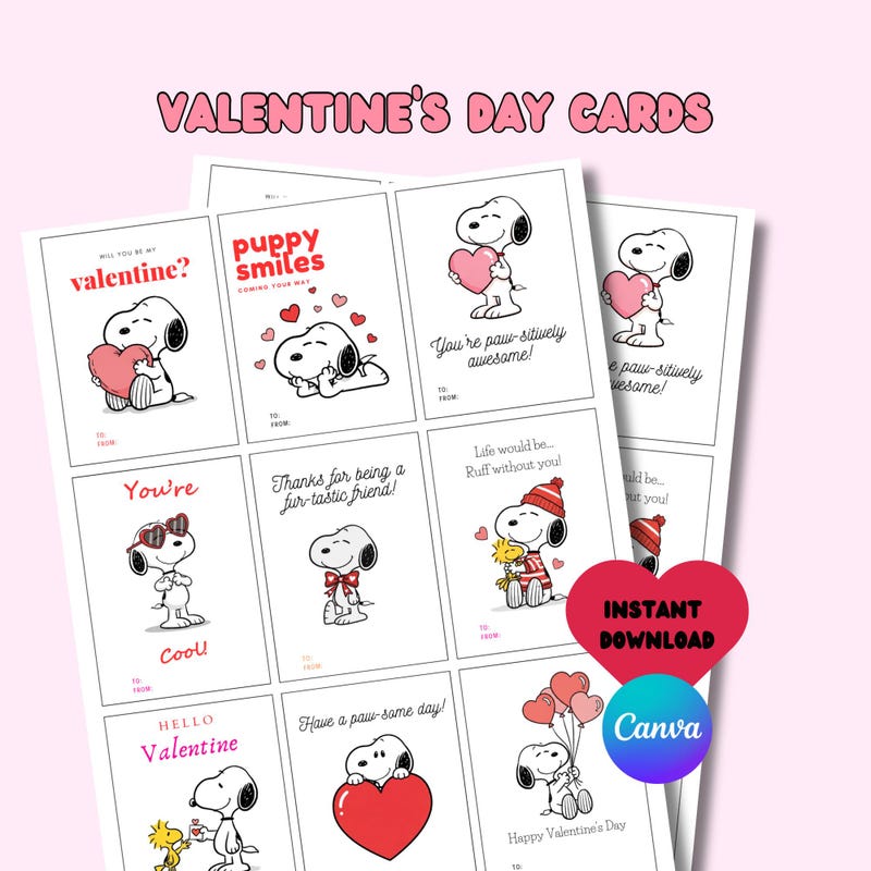 Snoopy Valentines Day Cards - Etsy