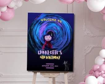 Coraline Birthday Welcome Sign: Editable Party Poster (Digital Download 16x20in Template)