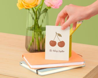 We Belong Together Card | Cherry Valentine Card | Cute Fruit Love Card | Printable Valentine | Anniversary Card