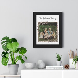Personalized Family Portrait Framed Poster, Cartoonified Picture of Familly Poster, Family Poster.