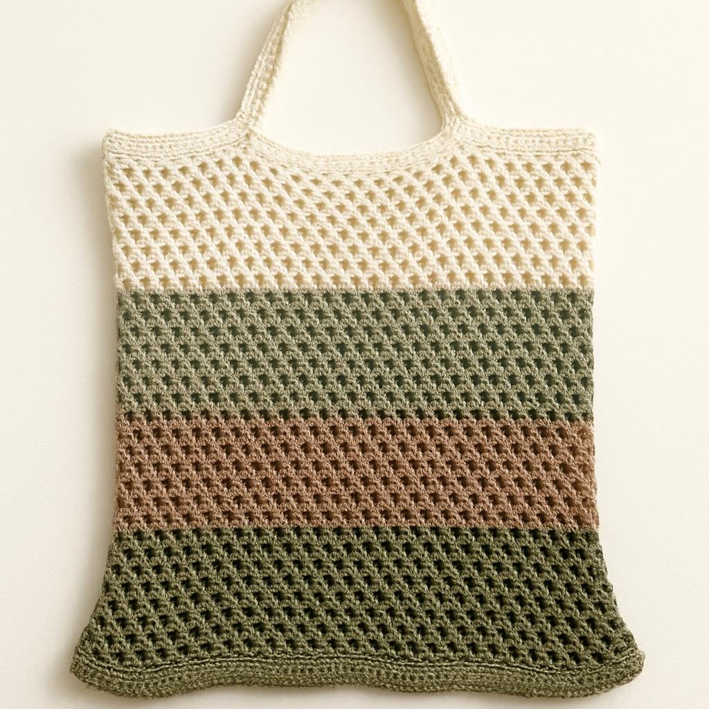 Crochet Market Bag Pattern PDF – Mesh Tote Tutorial, Reusable Bag ...