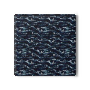 Posavasos de cerámica Ocean Explorer: posavasos náutico, portavasos de aventuras de navegación, decoración costera para el hogar, regalo para amantes del mar, casa de playa