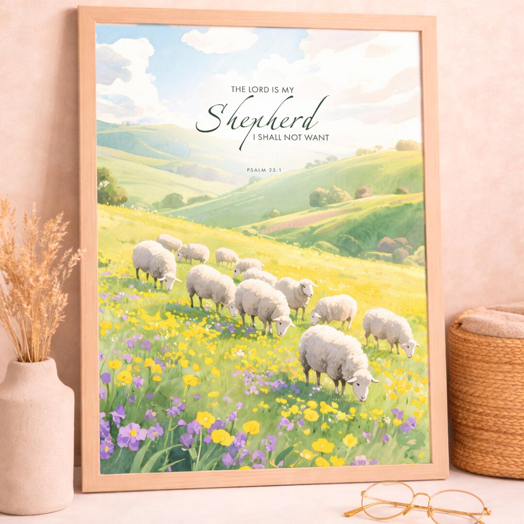 Psalm 23 Printable Wall Art – the Lord is My Shepherd – Christian Wall ...