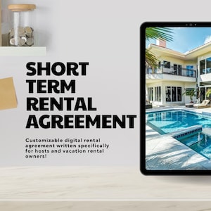 Printable Short-Term Rental Agreement | Airbnb & Vacation Rental Contract | Editable and Downloadable Doc for Hosts