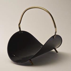 Vintage LARGE Mid Century Modern Black Metal & Brass Mid Century  display picture 1