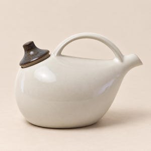 Vintage Sial Canada-theepot: Gaétan Beaudin-granietgrijs keramiek, midden van de eeuw modern
