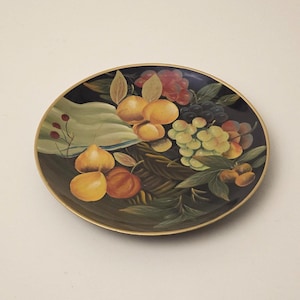 Hand-Painted Ceramic Wall Plate: Vibrant Fruit Design, Kitchen Decor