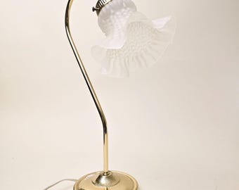 Vintage IKEA Kroby Lamp: Milk Glass Shade, Chrome Base, Minimalist
