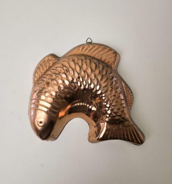ヴィンテージ銅製魚型：海をイメージしたキッチン壁飾り - Etsy 日本