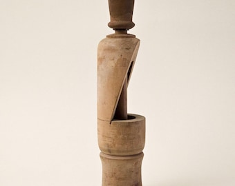 Descorchador de vino de madera antiguo / Herramienta de bar rústica de granja, decoración rústica de bodega