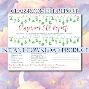 Classroom Elf Report – Fun Christmas Behavior Chart (Digital Download)