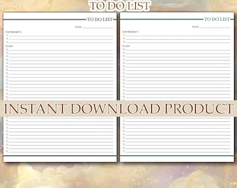 Minimalist To-Do List Printable | Aesthetic Task Planner | Daily Checklist Template | Printable PDF