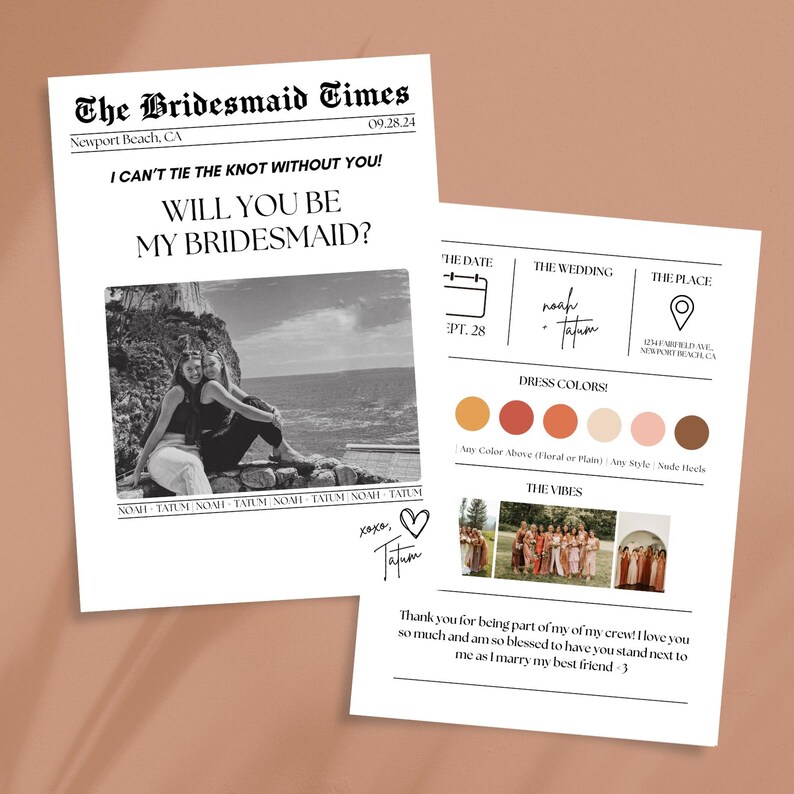 bridesmaid-proposal-newspaper-editable-canva-info-card-printable