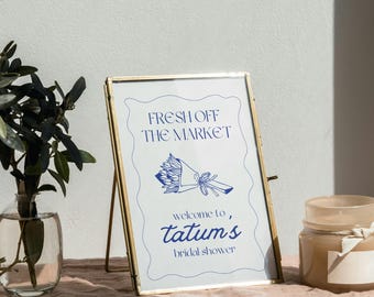 Fresh Off the Market Bridal Shower Welcome Sign | Farmers Market Theme | 5x7 Editable Canva Template | Digital Download