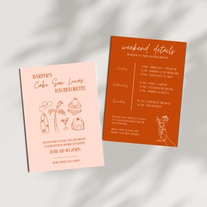 Cabo Bachelorette Invitation & Itinerary | Editable Canva Template | Cabo San Lucas Beach Party | Mexico Girls Trip Digital Download